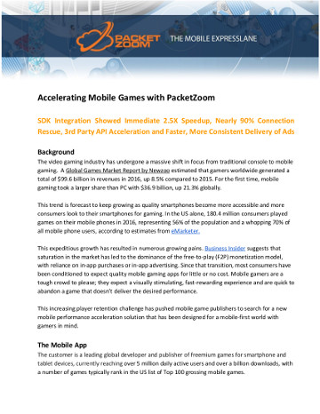 Mobile Games Acceleration Case Study